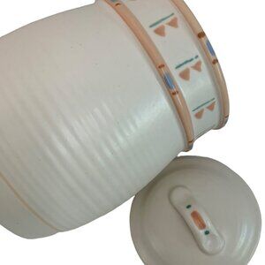 Vintage 80s Taos Treasure Craft USA Ceramic Canister Jar With Lid 7" Tall 7725